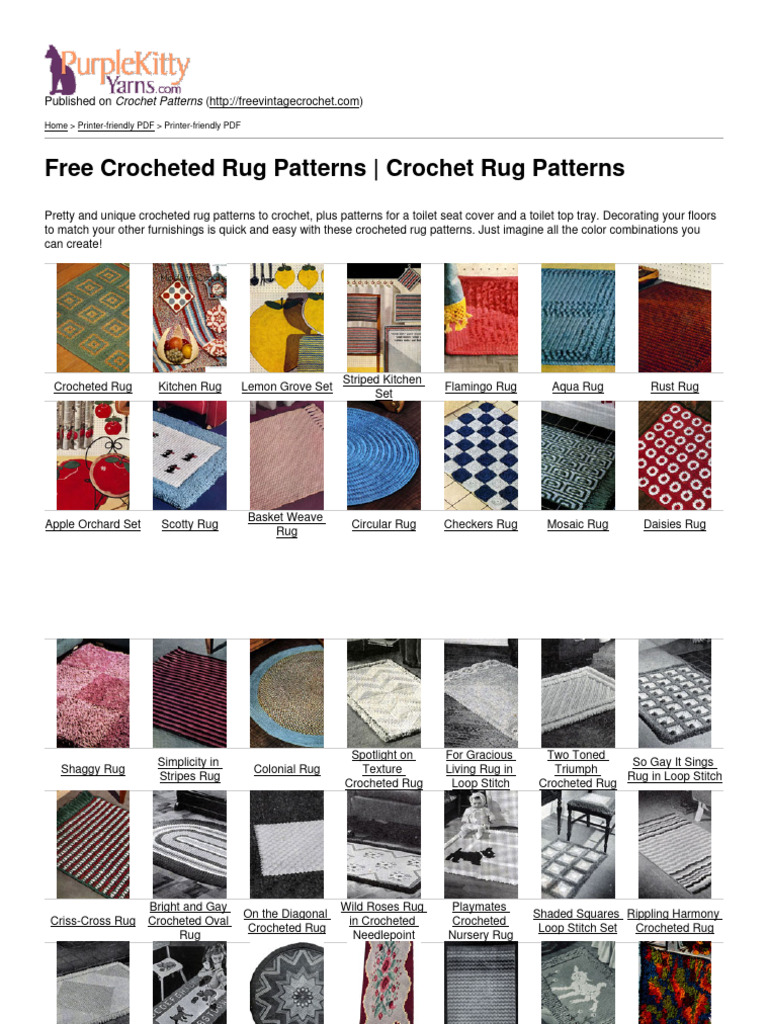 Free Crochet Oval Rug Patterns PDF | PDF | Carpet | Crochet
