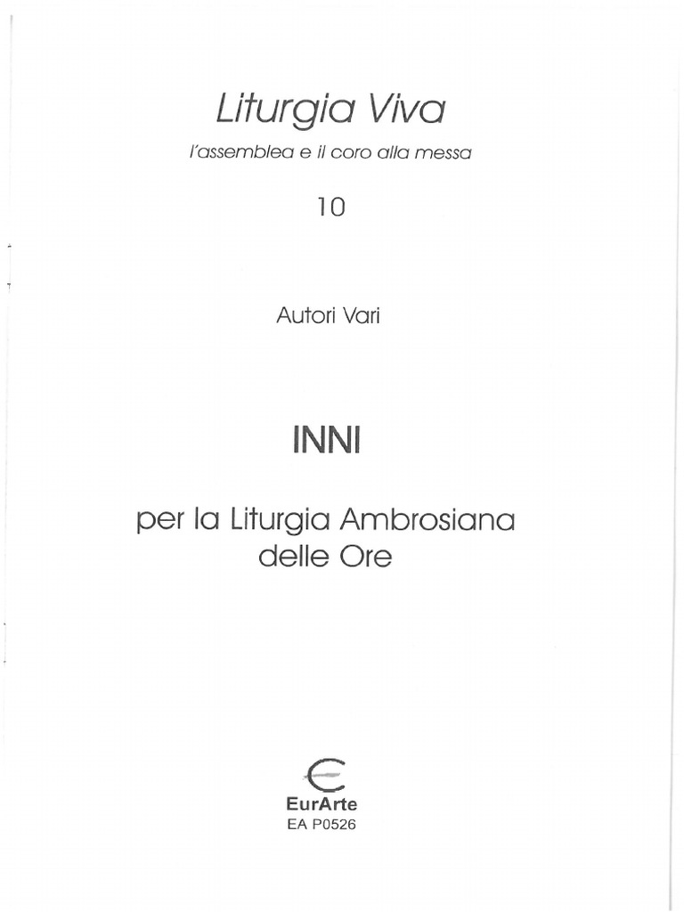 Liturgia Delle Ore Ambrosiana Oggi Inni Per La Liturgia Ambrosiana Delle Ore | PDF