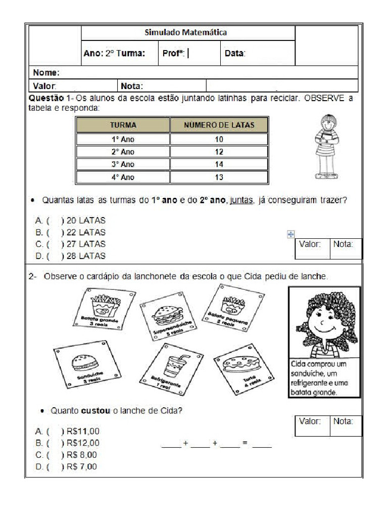 Simulado Saresp 2º Ano | PDF