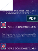 Negligent Words, Economic Loss