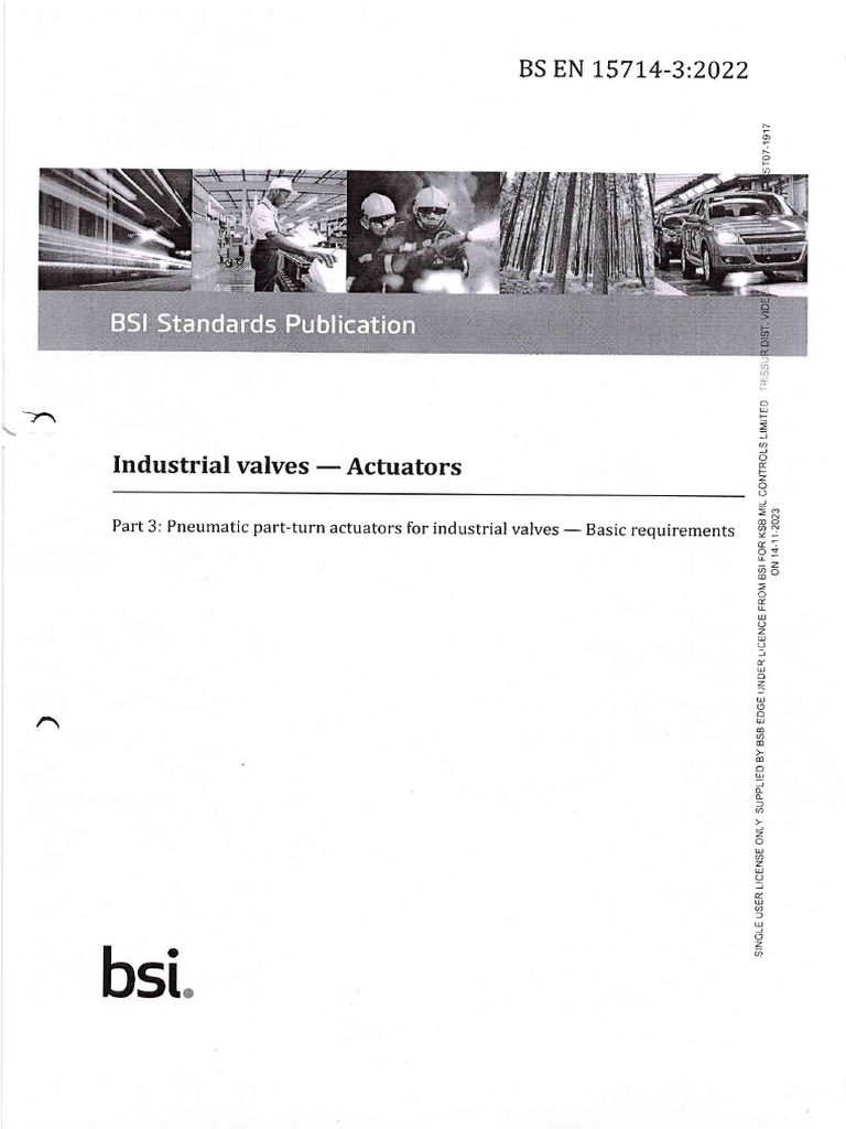 BS EN 15714-3:2022 Overview | PDF | Actuator | Valve