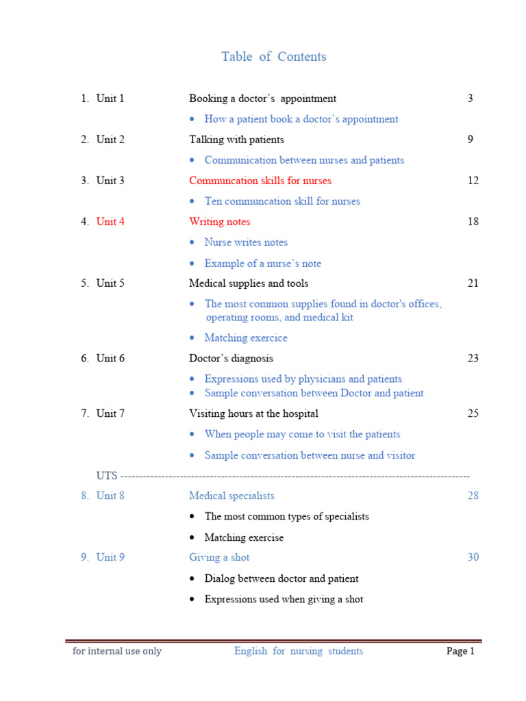 English for Nursing Students Guide | PDF | Medical Diagnosis | Nursing