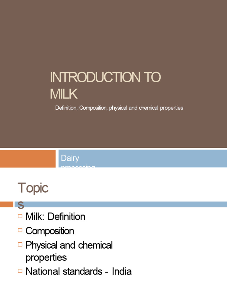 Types of Milk and Milk Composition | PDF | Milk | Proteins