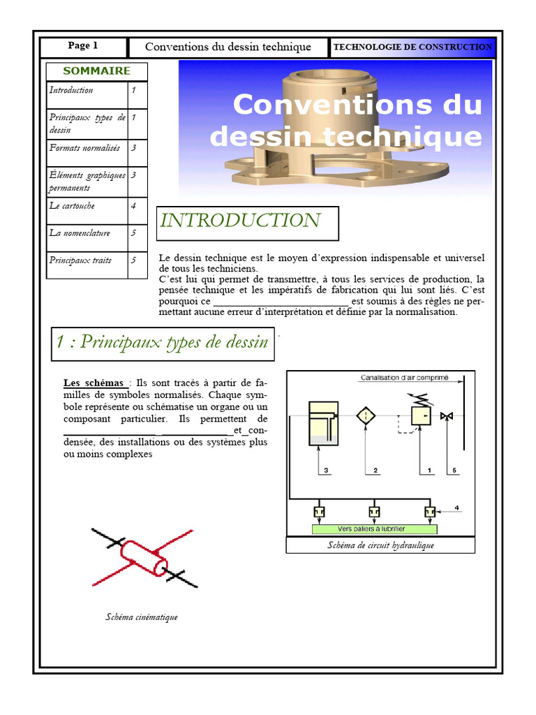 Conventions du dessin technique industriel | PDF | Dessin technique ...