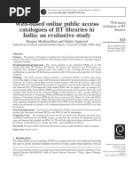 Web-Based Online Public Access Catalogues of IIT Libraries in India: An Evaluative Study