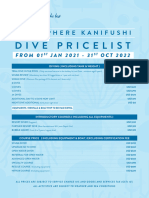 Maldives Dive Price List