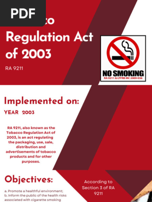 Tobacco Regulation Act of 2003 Overview | PDF | Tobacco Smoking