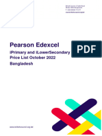 Pearson Edexcel Iprimary and Ilower Secondary List of Fees October 2022