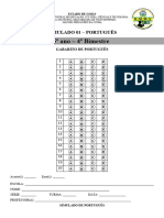 Simulado 01 - 4º BIM. Português - 5º Ano