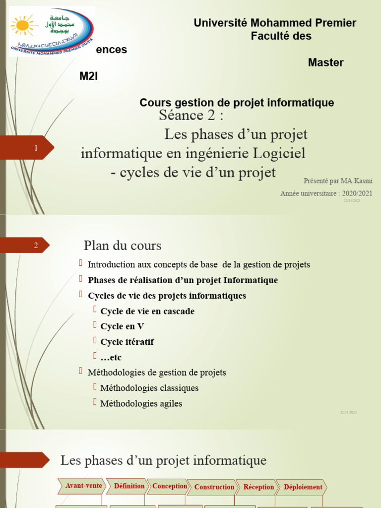 Phases du Cycle de Vie d'un Projet Informatique | PDF | Développement ...