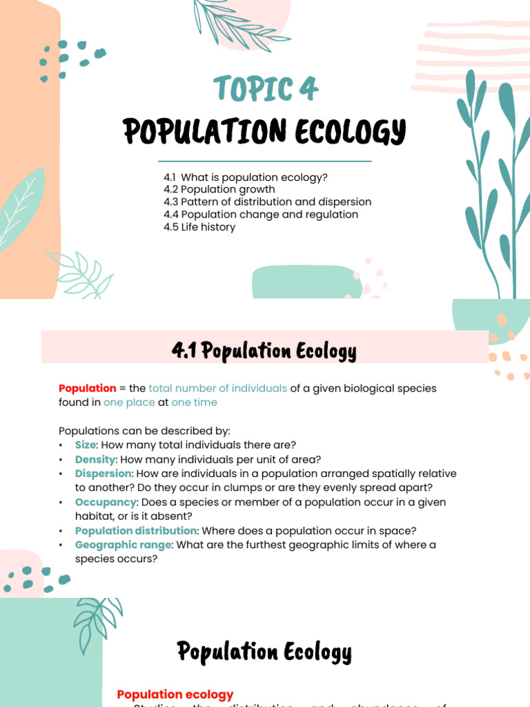 SBV3013 A231 Topic 4 (Week 5) | PDF | Population | Earth Sciences