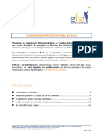 Formations Professionnelles 2023: Table Des Matières