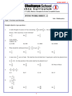 7 - Class INTSO Work Sheet - 2 - Fractions and Decimals