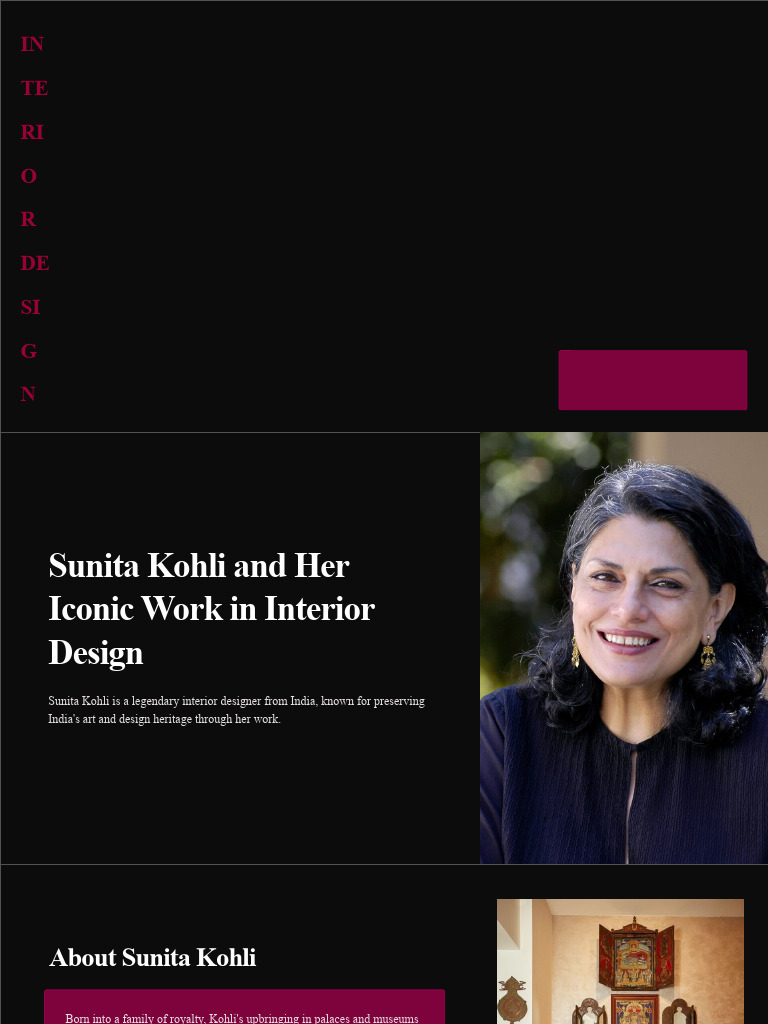 Sunita Kohli and Her Iconic Interior Design | PDF