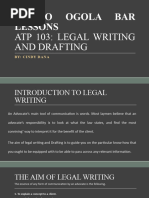 Legal Writing and Drafting - Week 1.