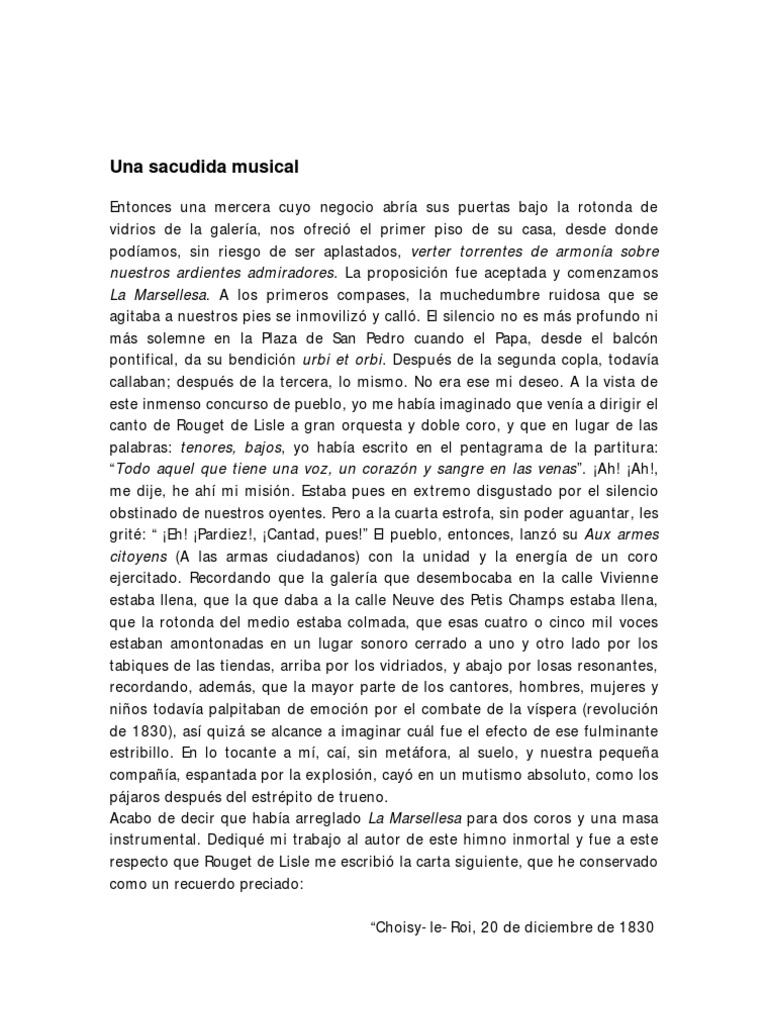 Una Sacudida Musical. | PDF | La Marsellesa | Entretenimiento (general)