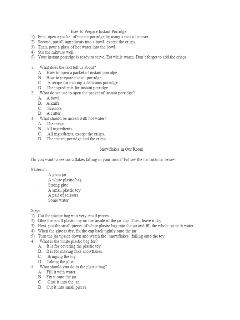 Procedure Text: Cooking and Crafts | PDF | Teaspoon | Garlic