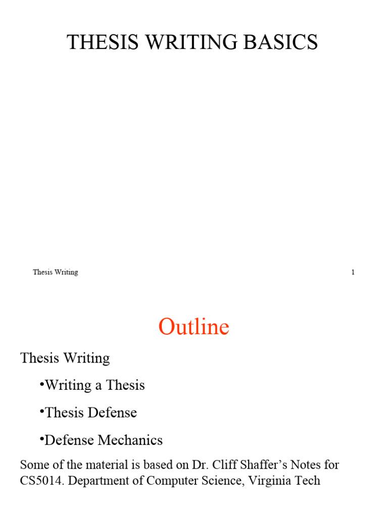 Thesis writing basics pdf thesis cognition