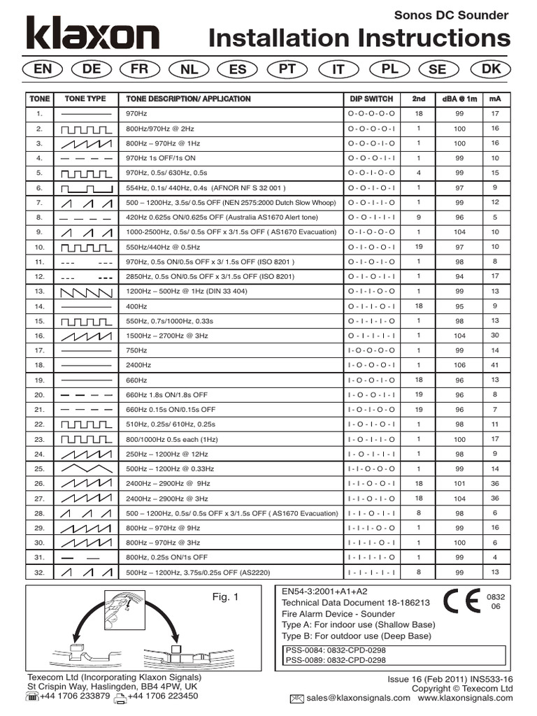 INS53316 Sonos DC Sounder (MultiLingual) PDF Electricity