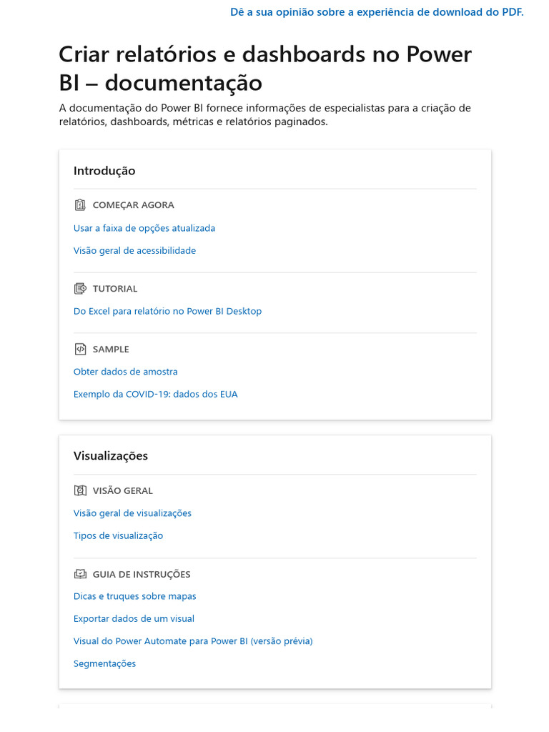 Power Bi Create Reports Pdf Dados Tabela Banco De Dados