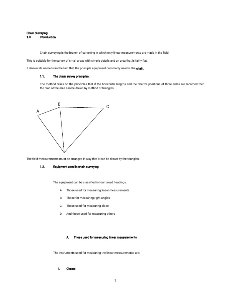 Chain Surveying PDF Surveying Measurement