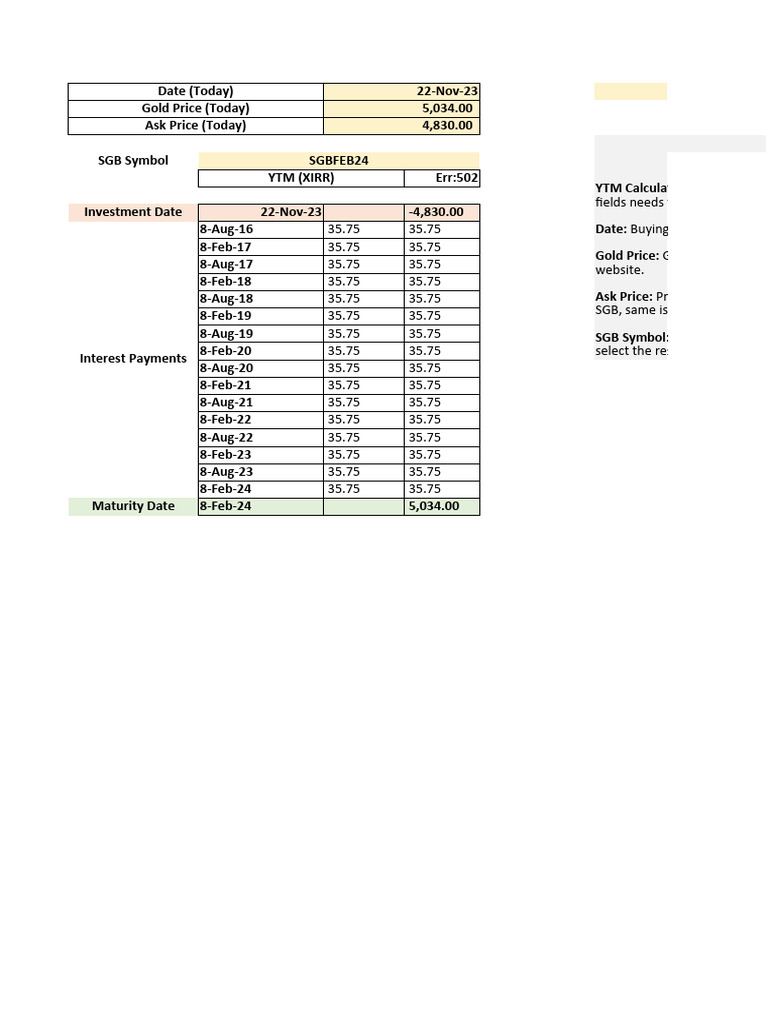 YTM Calculator PDF Debt Private Sector
