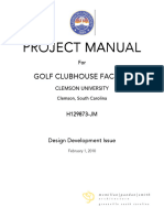 Project Manual For Golf Clubhouse Facility