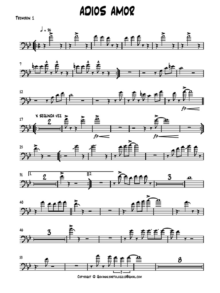 Adios Amor Trombón 1 Americo Pdf
