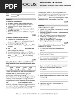 Focus3 2E Review Test 3 Units1 6 Vocabulary Grammar UoE Reading GroupB