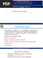 Lecture 3 - Transposition Ciphers