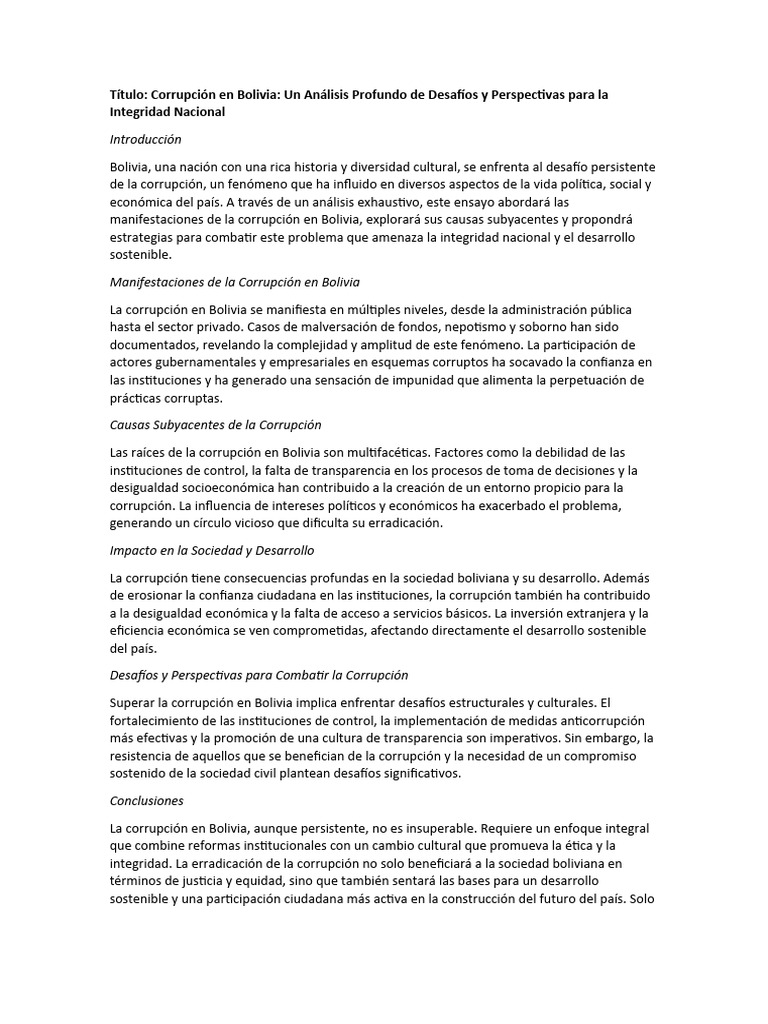 Corrupcion B | PDF | Corrupción política | Bolivia