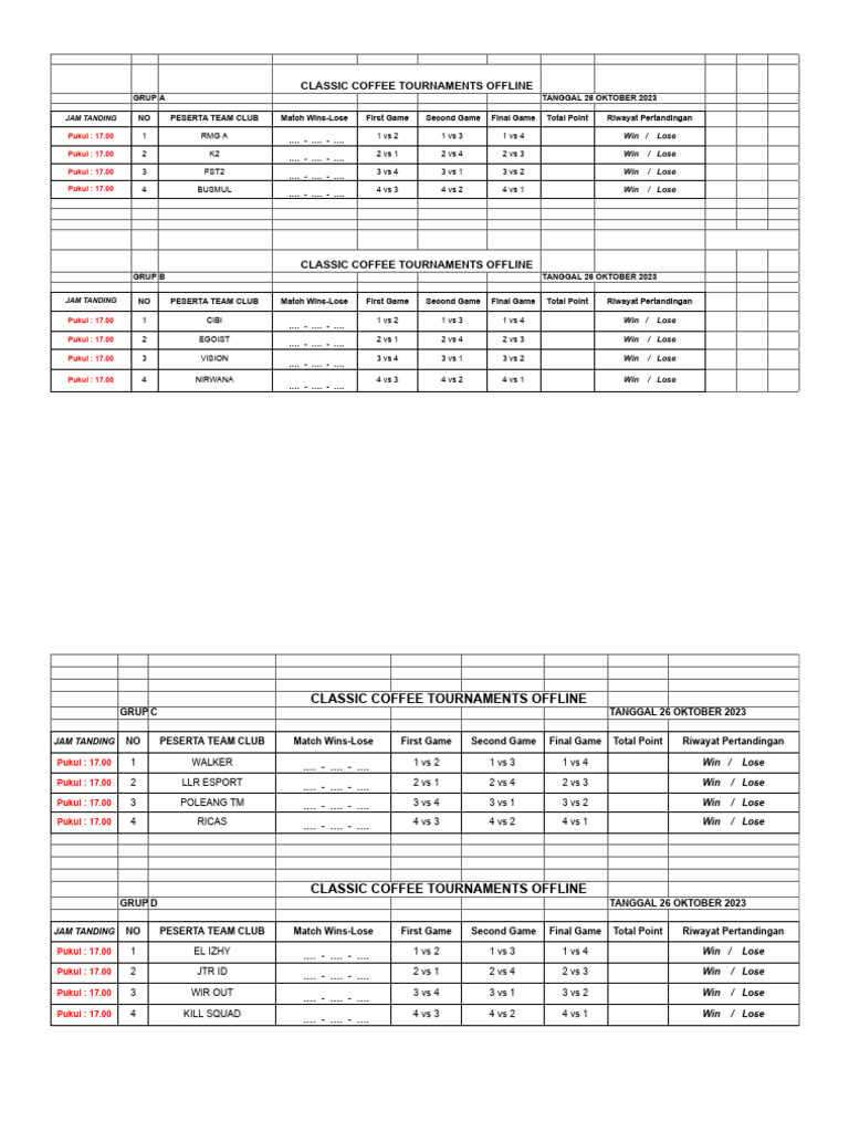 Bagan Grup Classik Coffez | PDF