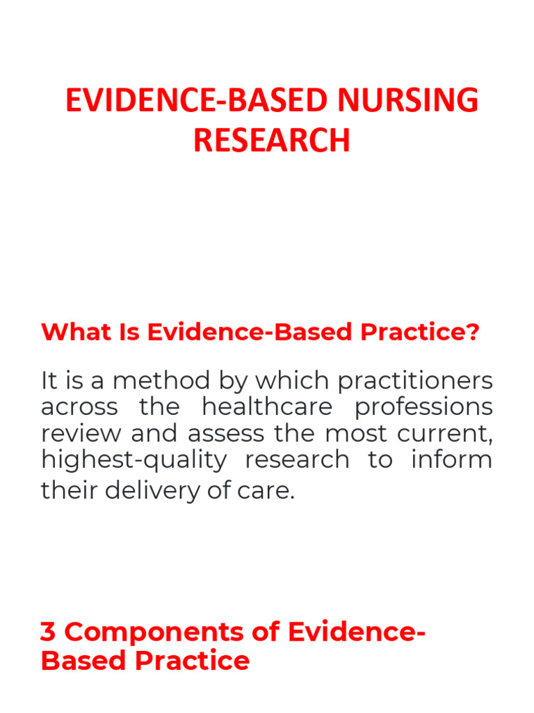 Components of Evidence-Based Nursing | PDF | Evidence Based Medicine ...