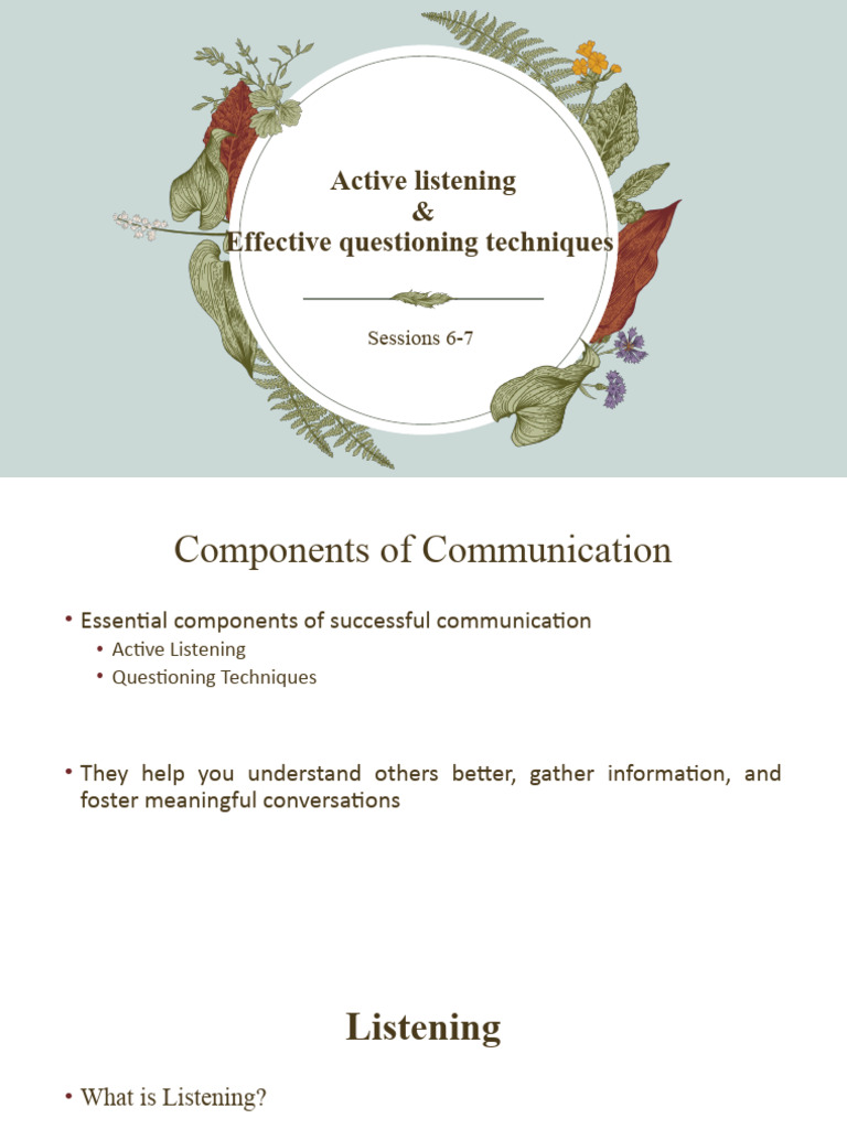 Active Listening | PDF | Communication | Behavioural Sciences