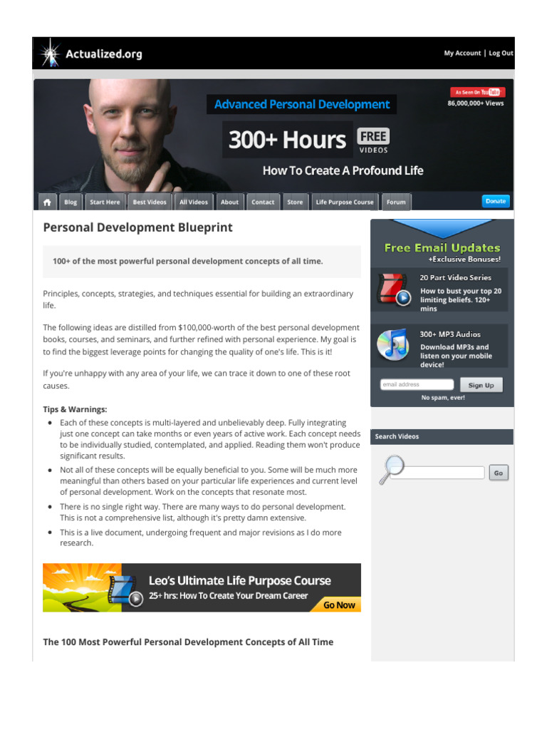 Personal Development Blueprint Pdf Thought Motivational