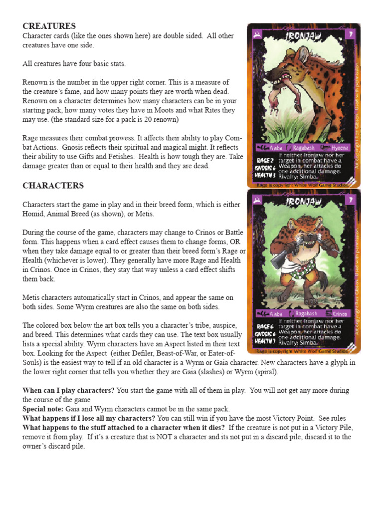 Rage CCG Quickstartnew | PDF | Tabletop Games | Gaming