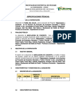 Espesificacion Tecnica de Mezcladora