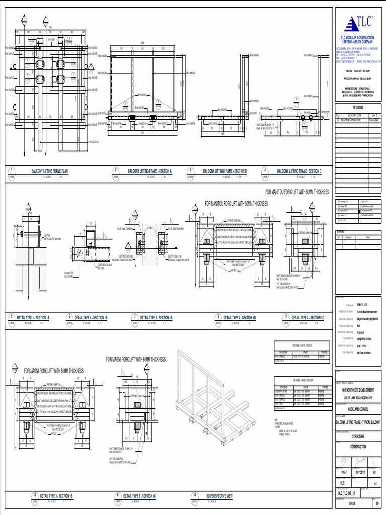 HLC - TLC - DR - 12 - S0088 - Balcony Lifting Frame - Typical Balcony | PDF