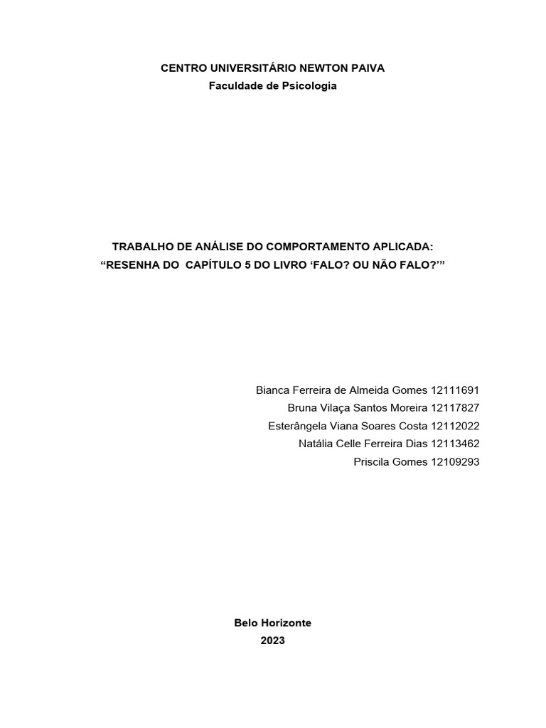 Resenha do Capítulo 5 de 