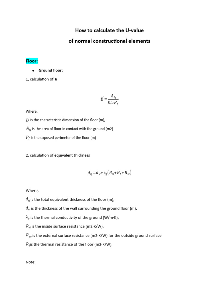 How To Calculate The UValue PDF