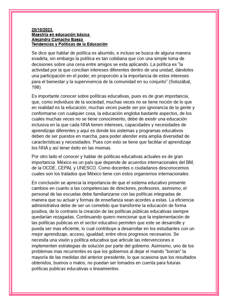 Políticas Educativas en México: Importancia y Retos | PDF | Enseñando ...