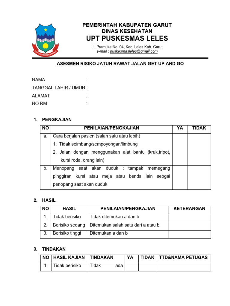 Form Asesmen Risiko Jatuh Rawat Jalan Pdf
