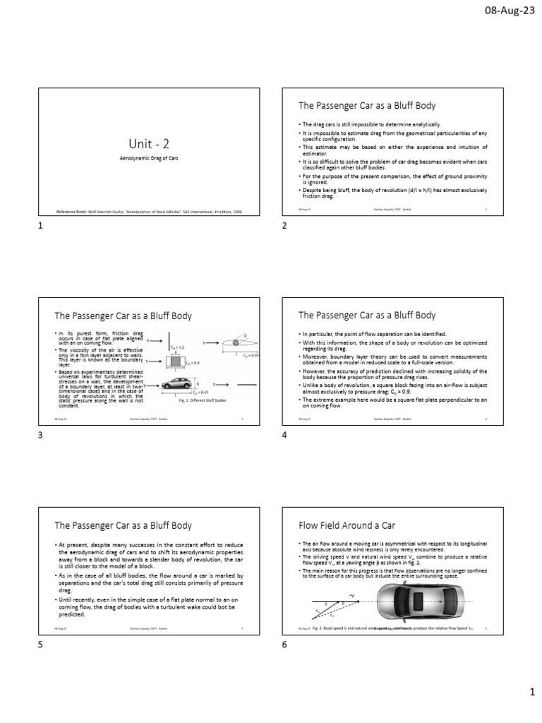 Aerodynamic Drag in Passenger Cars | PDF | Drag (Physics) | Vortices