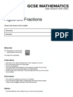 Algebraic Fractions Questions MME