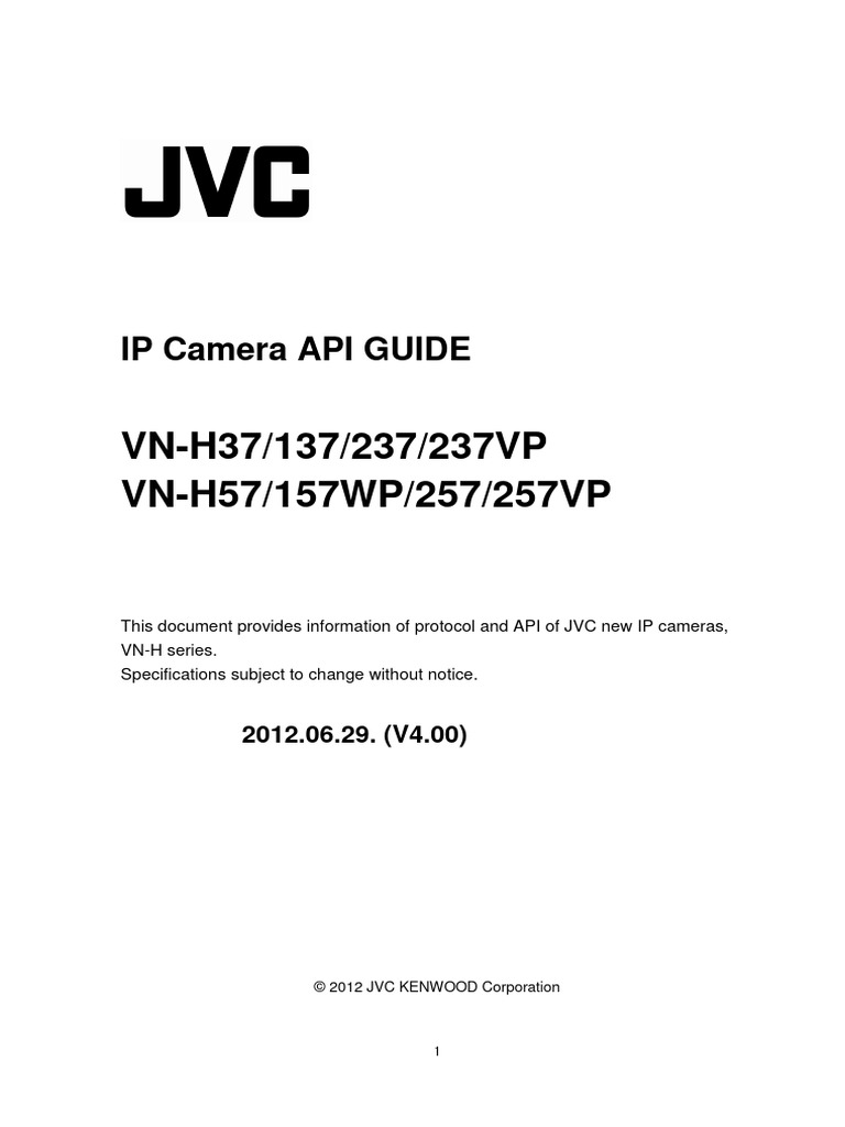 NetworkCamera APIGuideV4 | PDF | Streaming Media | Port (Computer ...