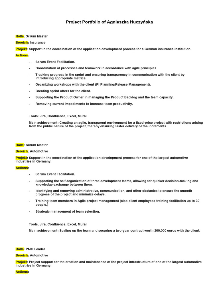 Project Portfolio of Agnie - ENG | PDF | Scrum (Software Development ...
