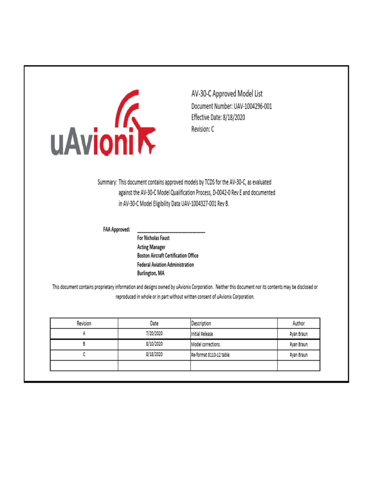 AV-30-C Approved Model List | PDF | Aircraft | Aerospace