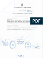 Ord.13084 Ratifica Convenio Específico Nº 01-2020 Celebrado Entre La Municipalidad de Córdoba y La Facultad Regional Córdoba de La UTN