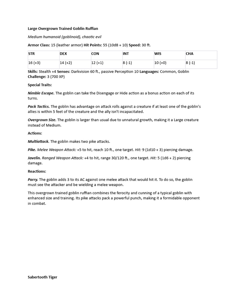 Statblock Pdf