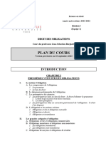 Plan Du Cours de Droit Des Obligations - M Borghetti - 2023-2024 - Version Du 18 Septembre 2023